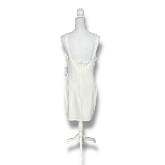 Sweetest Moments Ivory Ruched Bodycon Lulu's Dress Size Large NWT - Picture 4 of 8